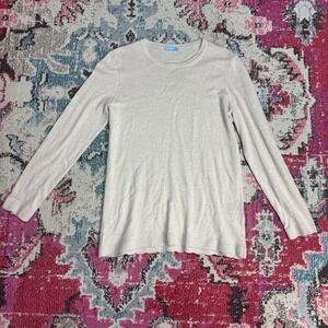 J McLaughlin Neutral Tan Knit Buttercup Edge Sweater 5% Cashmere  Women's Small